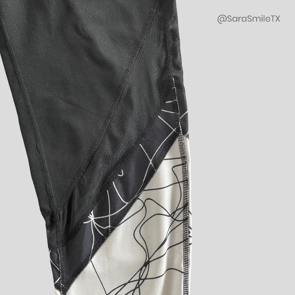 FABLETICS - Mesh PowerHold - Black White Print Tall Workout Leggings - Picture 6 of 11